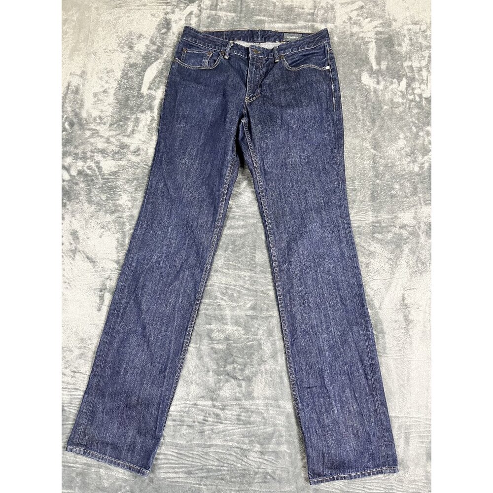Bonobos Mens The Blue Jean Straight Fit Denim Pants Size 34x36 99% Cotton Blue
